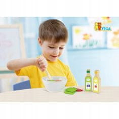 Viga Toys Hračkový salátový set Zeleninová vidlička lžíce S