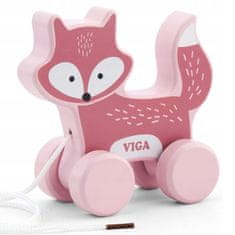 Viga Toys Pulling Wooden Fox - PolarB