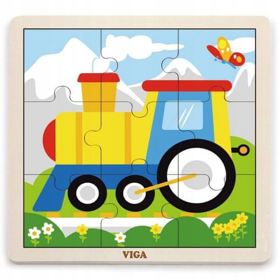 Viga VIGA Handy Wooden Puzzle Train 9 položek