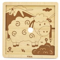 Viga VIGA Handy Wooden Sheep Puzzle 9 dílků