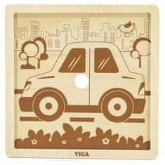 Viga VIGA Handy Wooden Puzzle Auto Auto 9 ks