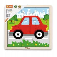 Viga VIGA Handy Wooden Puzzle Auto Auto 9 ks