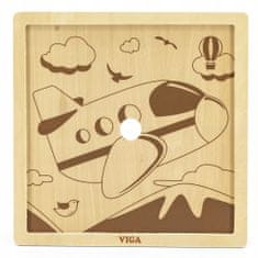 Viga VIGA Handy Wooden Puzzle Plane 9 prvků