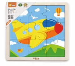 Viga VIGA Handy Wooden Puzzle Plane 9 prvků