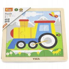 Viga VIGA Handy Wooden Puzzle Train 9 položek
