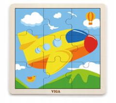 Viga VIGA Handy Wooden Puzzle Plane 9 prvků