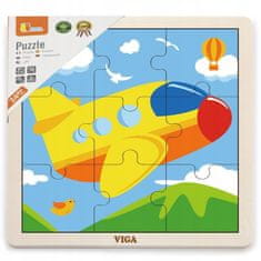 Viga VIGA Handy Wooden Puzzle Plane 9 prvků