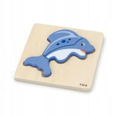 Viga První dřevěné puzzle mláděte delfína