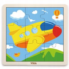 Viga VIGA Handy Wooden Puzzle Plane 9 prvků