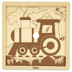 Viga VIGA Handy Wooden Puzzle Train 9 položek