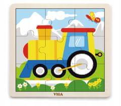 Viga VIGA Handy Wooden Puzzle Train 9 položek