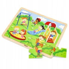 Viga VIGA Wooden Puzzle Playground 16 prvků