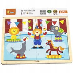 Viga VIGA Wooden Puzzle Circus 16 prvků