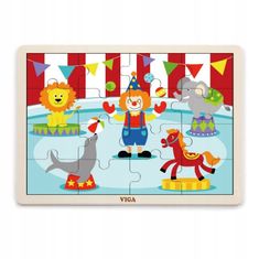 Viga VIGA Wooden Puzzle Circus 16 prvků