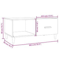 Greatstore Konferenční stolek lesklý bílý 89,5x50x40 cm kompozitní dřevo