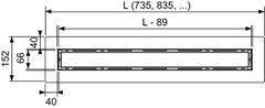 Tece TECEdrainline žlab s krytem pro nalepení dlažby 1535mm 651500 - Tece