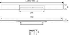 Tece TECEdrainprofile sprch.profil 80cm lesk 670810 - Tece