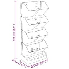 Vidaxl Sada vertikálních zahradních truhlíků 4 ks antracitová PP