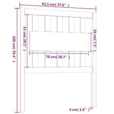 Greatstore Čelo postele šedé 95,5 x 4 x 100 cm masivní borovice