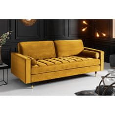 Invicta Interior (3476) COZY VELVET moderní pohovka hořčicově žlutý samet 220cm