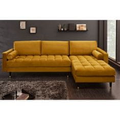 Invicta Interior (3210) COZY VELVET moderní pohovka, hořčicově žlutý samet 260 cm