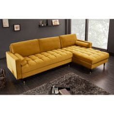 Invicta Interior (3210) COZY VELVET moderní pohovka, hořčicově žlutý samet 260 cm