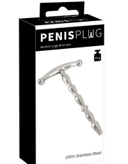 PENISPLUG Kovový kolík do penisu ve tvaru kotvy Anchor Large (kapkovitý, 10 mm)