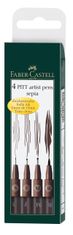 Faber-Castell PITT umělecké popisovače 4 (S,F,M,B) sépie set