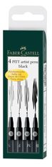 Faber-Castell PITT umělecké popisovače 4 (S,F,M,B) černá set