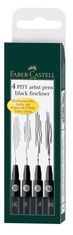 Faber-Castell PITT umělecké popisovače 4 (XS,S,F,M) černá set