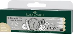 Faber-Castell PITT umělecké popisovače 4 černá&bílá set