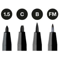 Faber-Castell PITT umělecké popisovače 4 (C, B, Fude Medium, 1,5) černá set