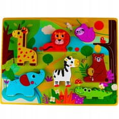 Tooky Toy Dřevěná hračka Tooky Puzzle zvířátek v lese Dopa