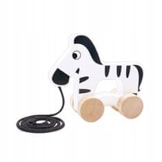 Tooky Toy TOOKY HRAČKA Dřevěná zebra na tahání a tlačení