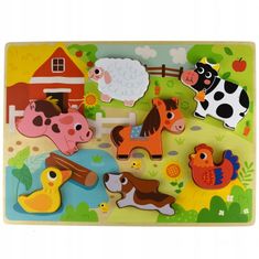 Tooky Toy Tooky Toy Dřevěné Puzzle Pets Farm Dopasa