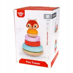 Tooky Toy TOOKY TOY Dřevěné Puzzle Piramind Puzzle Tower Fox