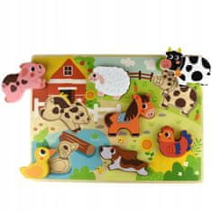 Tooky Toy Tooky Toy Dřevěné Puzzle Pets Farm Dopasa