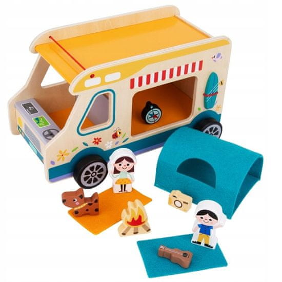 Tooky Toy Tooky Toy Dřevěný Campervan postavy Camping