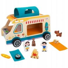 Tooky Toy Tooky Toy Dřevěný Campervan postavy Camping