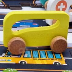 Tooky Toy TOOKY TOY Dřevěný autíčkový autobus pro D