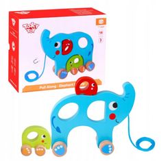 Tooky Toy TOOKY TOY Elephant Family Pulling Sorter 2v1 Z