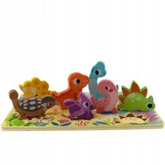 Tooky Toy Tooky Toy Drewniane Puzzle Zwierzątka Dinozaury Do