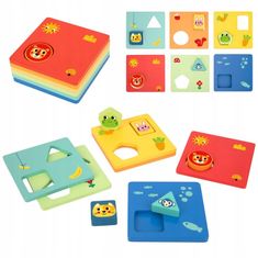 Tooky Toy TOOKY TOY Montessori Puzzle Z tvarů a barev