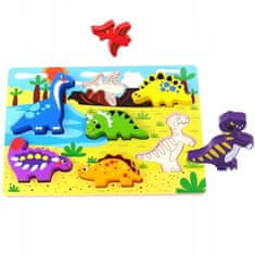 Tooky Toy TOOKY TOY Tlusté dinosauří puzzle odpovídá tvarům