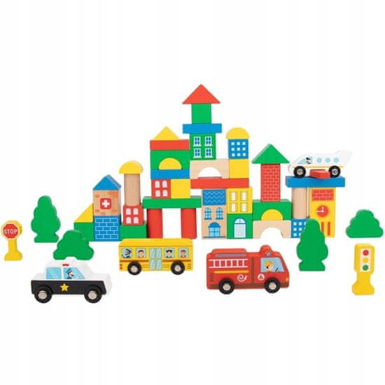 Tooky Toy Tooky Toy Wooden Blocks City Building 50 ks.