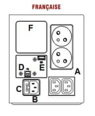 LEGRAND UPS Keor SP 1000VA/600W FR+IEC, Line-interactive, Tower, výstup 2/2x FR (CZ)/IEC C13, USB, USB nabíjení 1A