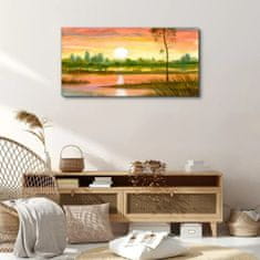 COLORAY.CZ Obraz na plátně Akvarel Sunset Tree 100x50 cm