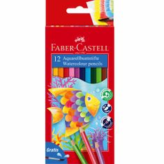 Faber-Castell Pastelky akvarelové set 12 barevné + štětec v pap.krab.