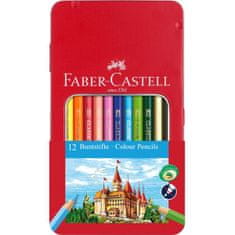 Faber-Castell Pastelky Castell set 12 barevné v plechu s okénkem