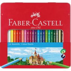 Faber-Castell Pastelky Castell set 24 barevné v plechu s okénkem